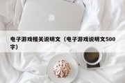 电子游戏相关说明文（电子游戏说明文500字）