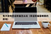 电子游戏幸运熊猫怎么玩（幸运熊猫是哪里的游戏）