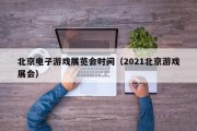 北京电子游戏展览会时间（2021北京游戏展会）