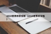 2010世界杯积分榜（2010世界杯分档）