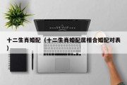 十二生肖婚配（十二生肖婚配属相合婚配对表）