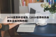 2010世界杯日本队（2010世界杯热身赛年日本对阵韩国）
