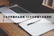 二十六岁属什么生肖（二十六岁属什么生肖的）
