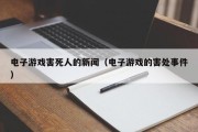电子游戏害死人的新闻（电子游戏的害处事件）